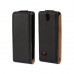 Nokia 515 - PU Leather Flip Up Down Protective Phone Cover Case - Black